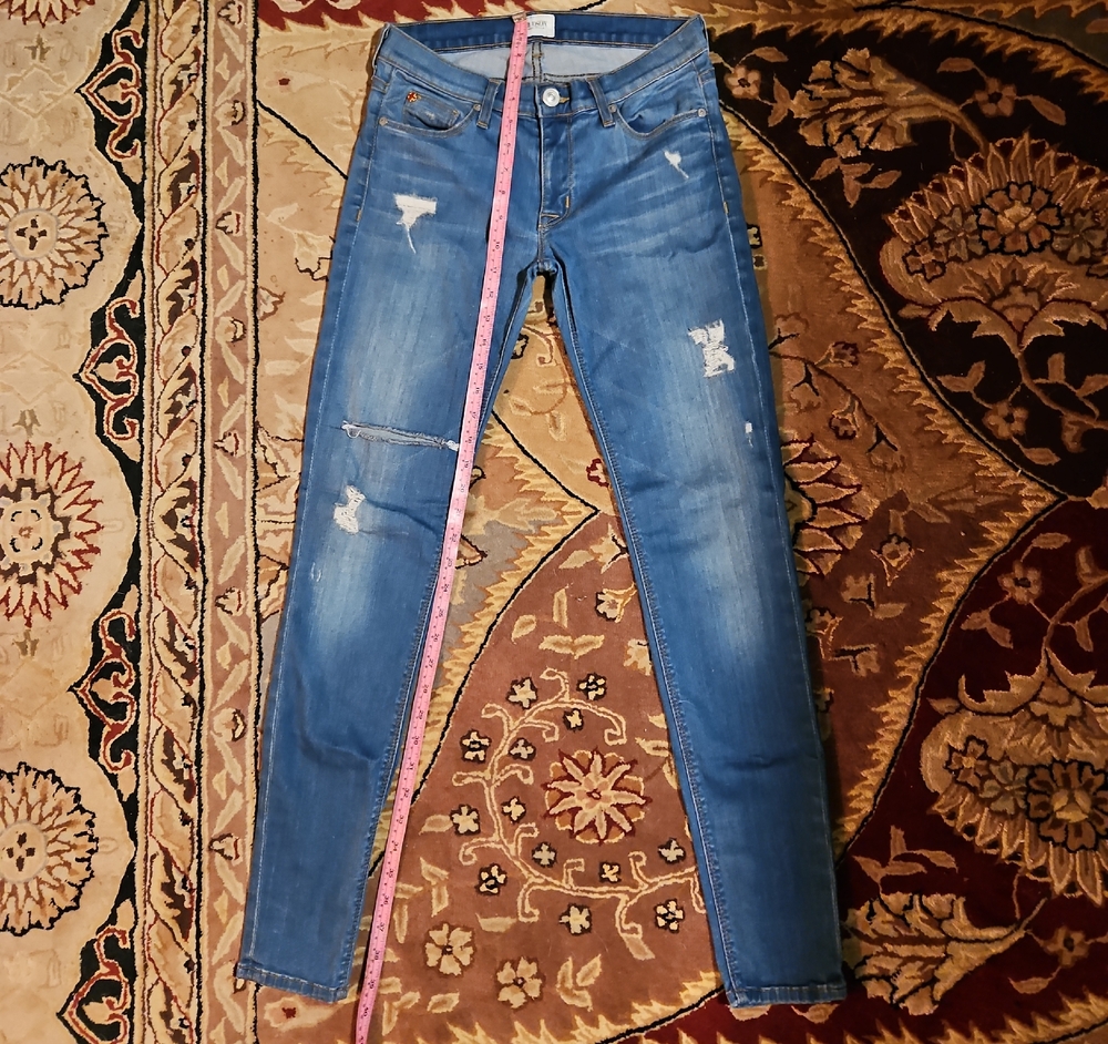 Hudson Blue Skinny Jeans with Distressed Details
